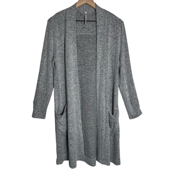 Soma Womens Large Heather Gray Soft Open Cardigan Loungewear Robe Pockets Rayon - Picture 1 of 11